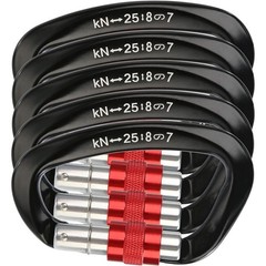 5Pcs Black 25KN D Shape Duty Screwgate Locking Carabiner For Climbing Caving eq