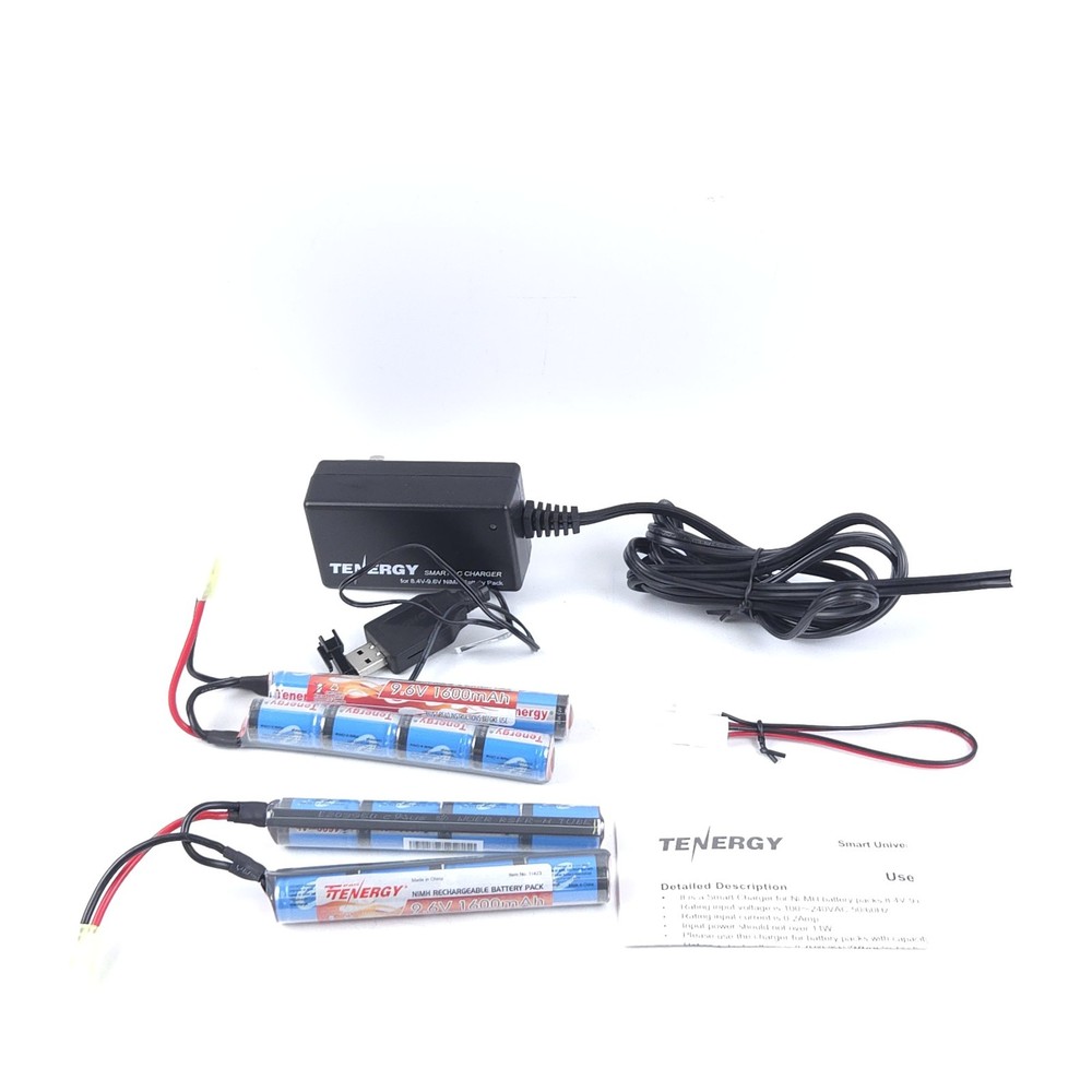 Tenergy 9.6V 1600mAh NiMH Butterfly Battery Pack + Smart Charger Combo