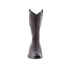 Los Altos Square Toe Caiman Belly Boot Mens Brown Wide Cowboy Western Boots