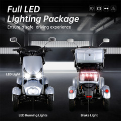 4 Wheels Electric Mobility Scooter 800W 60V20A Heavy Duty All Terrain for Senior