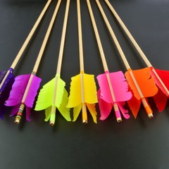 6/12PC 32″ Wooden Arrows 4″ Feathers Flu-Flu Traditional Longbow Archery Hunting