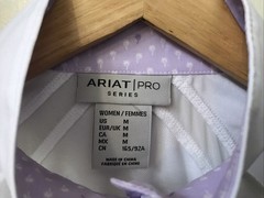 Ariat Pro Series Equestrian Sunstopper 2.0 1/4 ZIP LS Show Shirt White Medium M