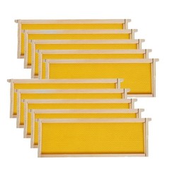 Deep Brood Beehive Frames with Wax Foundation,10 Pack Honey Bee Frames with 100%