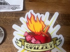 Grizzly Griptape Sacred Heart Sticker Torey Pudwill Skateboarding Supreme
