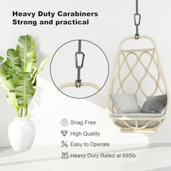 Carabiner Clip 4Pack 855lbs 3″ Heavy Duty Caribeaners for Hammocks Camping Blac