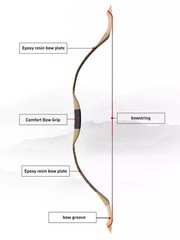 25-55lbs Traditional Recurve Bow Mongolian Archery Longbow Hunting Target RH LH