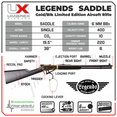 Umarex Legends Saddle Gold/Blk CO2 Lever Action Limited Edition Airsoft Rifle