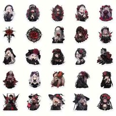50 Pack of Gothic Red Rose Stickers for Laptop/Water Bottle/Phone Case