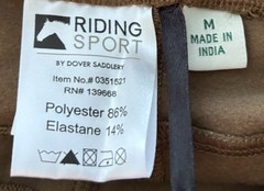 Dover Saddlery Riding Sport Tech Tight Silicone Full Seat Clay Brown Women’s M