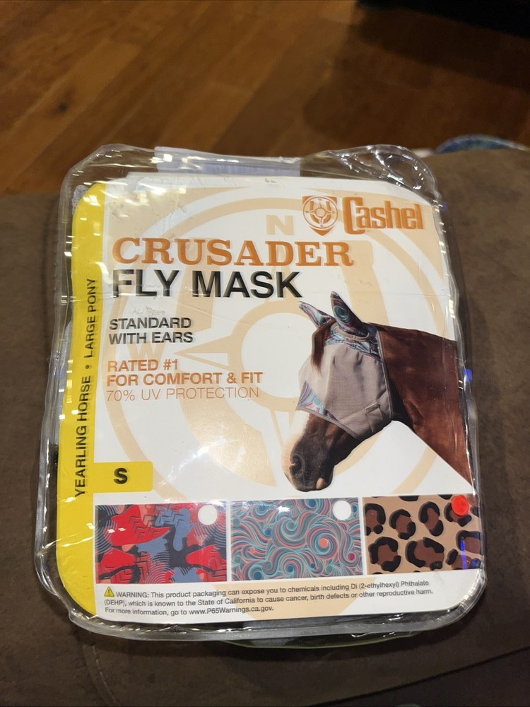 Cashel Crusader Fly Mask standard With Ears- Yearling/ Large Pony Animal Print