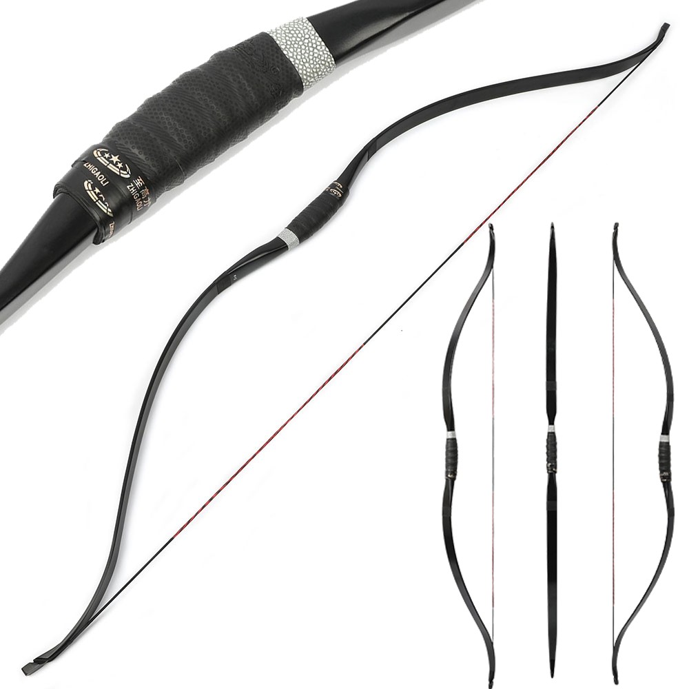 51″ Recurve Bow 20-50lbs Archery Horsebow Wooden Traditional Longbow Hunting