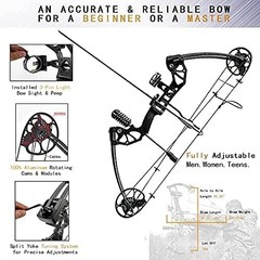 Adjustable 0-70 lbs Compound Bow for Beginners – Complete 2024 Archery Kit
