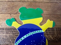 Grizzly Griptape Brazil Flag Bear Sticker Torey Pudwill Skateboarding Supreme