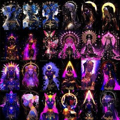 30Pcs Random Aesthetic Vintage Gothic Dark Romance Astrology Stickers Decals