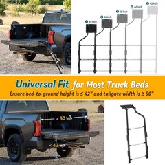 Tailgate Ladder for Pickup Truck, Universal 34″-42″ Height Adjustable Tailgat…