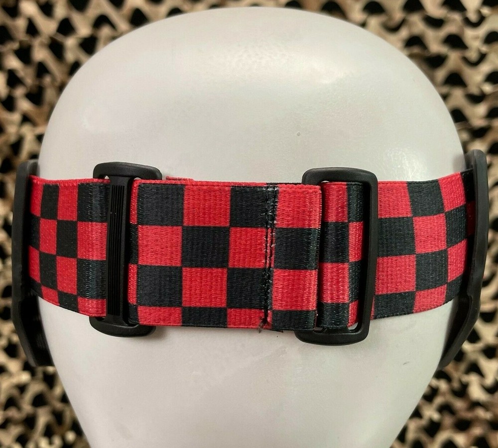 NEW KM Paintball Goggle Strap – Checkered Black/Red