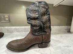 Tony Lama 693 Men’s Western Equestrian Boots US Size 8.5D Brown Black