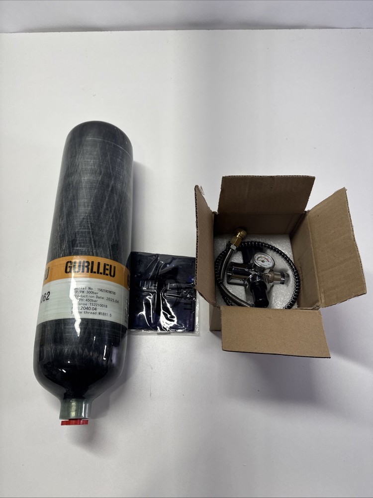 Gurlleu Carbon Fiber Air Tank 30 Cu Ft 4500 PSI PCP Paintball HPA w/ Regulator