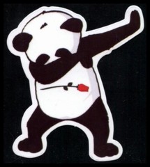 Dabbing Panda Rose Sticker 3 Inches x 3 Inches Skateboard Decal