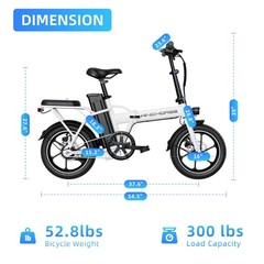 Windhorse W2A Folding Electric Bike 16in 630W 25MPH 35Mi 36V 8Ah