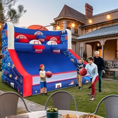 OZIS Inflatable Basketball Hoop Game with Balls & Blower, Indoor/Outdoor Party