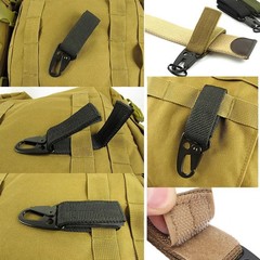 2PCS Tactical Nylon Webbing Buckle Carabiner Molle Belt Clip Key Ring Holder