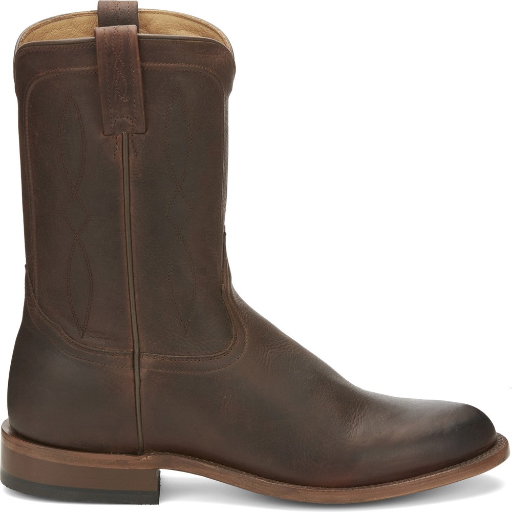 Tony Lama Monterey Round Toe Cowhide Mens Brown Wide Cowboy Western Boots