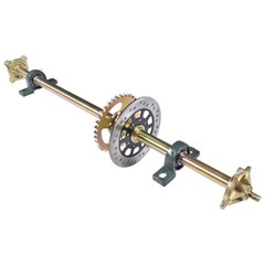 44″ Go Kart Live Axle Kit Sprocket+Brake Disc+Chain+Brake assembly+wheel hubs