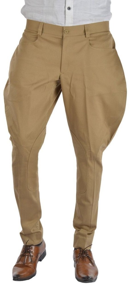 Mens Khaki Jodhpurs Breeches Horse Riding Pants Baggy Sports Hunting Trousers