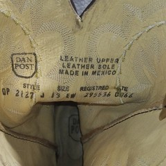 Dan Post DP 2147 J Men’s Western Boots 13 EW Leather Upper Brown Tan Mexico