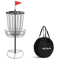 PRO Disc Golf Basket,Heavy Duty 24 Chain Portable Target with 50in-Black