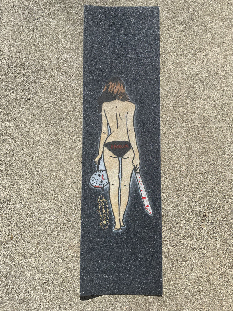 Mob Skateboard Graphic Grip Tape Friday The 13th Sexy Camp Counselor Horror Art