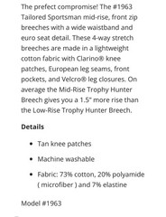 Tailored Sportsman Trophy Hunter (Style #1963) Battleship(Gray)/Tan Size 28 R