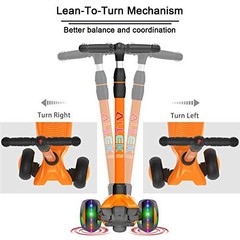 Kick Scooter B03, Lean ‘N Glide 3-Wheeled Push Scooter with Extra Wide Orange