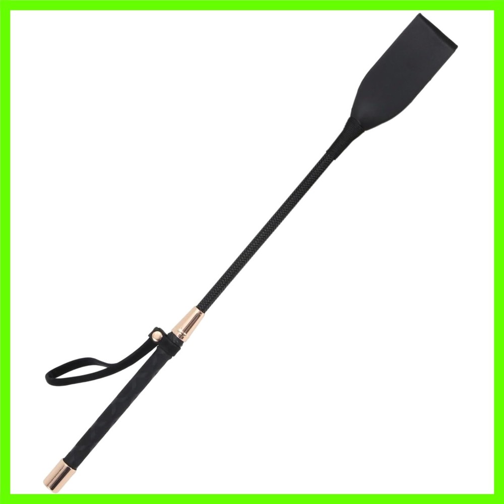 Horse Whip, Black , 18 Inches Long, PU Leather Equestrian Teaching Whip