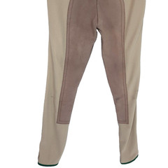 Devon Aire Ribbed Leather Equestrian Riding Breeches Pants Women Size 28 Beige