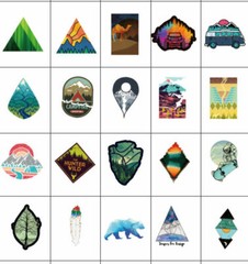 50Pcs Camping Landscape Stickers Pack Vinyl Laptop Skateboard Luggage Decals Lot