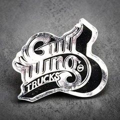 Vintage 1980’s Gullwing Trucks Skateboard Sticker Reflective Silver & Black ￼￼
