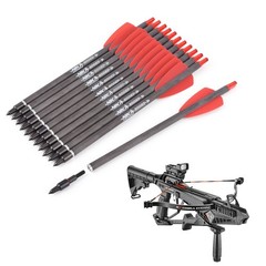 12X 7.5″ Crossbow Bolts 6.2mm Carbon Shaft Arrows 2″ Vanes Crossbow Hunting