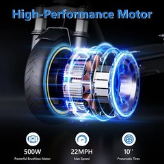 LADPED 500W 10″ Folding Electric Scooter 35KM/H 14.5AH LONG RANGE 45KM EScooter