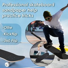 Grip Tape, 33″ x 9″, No Air Bubbles, Black Griptape for Skateboards & Scooters