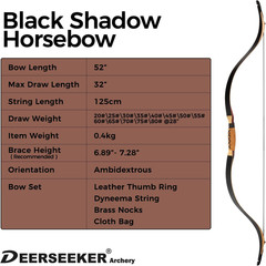 Deerseeker 52″ Handmade Recurve Bow Set for Adults & Youth – 20-80Lbs