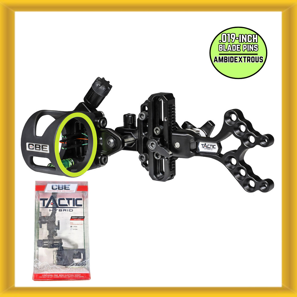 CBE TCH-1-19 Tactic Hybrid 1-Pin with .019″ Blade Pins Ambidextrous Bow Sight