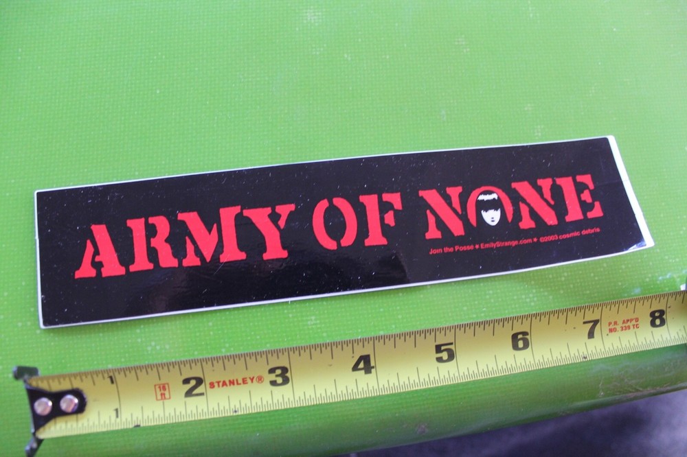 Emily Strange Posse Army Of None Weird OG Gothic Sexy Punk Girl Skate STICKER