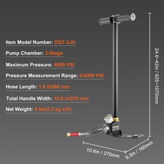 VEVOR 3 Stage PCP 4500PSI Air Gun Rifle Filling Stirrup Pump Hand Pump Pressure