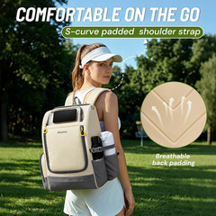 Bosynoy Disc Golf Bag with Clear Phone Holder, 20+ Discs Disc Golf Backpack with
