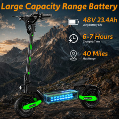 EOEOTWO Fast 30MPH Electric Scooter Adult 1200W 11″ Foldable Heavy Duty Escooter