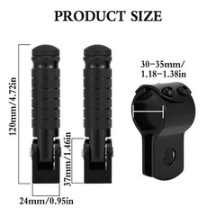 Passenger Foot Pegs M8 Foldable Footrest Rearsets 90 Degree E-bike Passenger