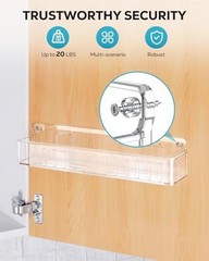 Spice Rack Wall Mount, 4 Pack, Screw or Adhesive Installation, Spice Clear