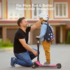 Besrey Kick Scooter 3 Wheel Scooter for 2-10 Years Girls and Boys,Pink